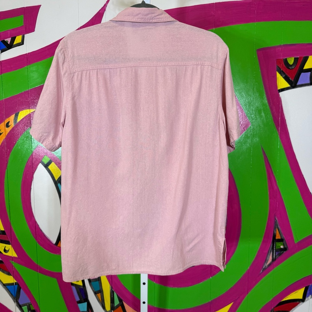 Vintage Rachel Brooke Pink Silk Button-Up Shirt Size Medium - Picture 4 of 6